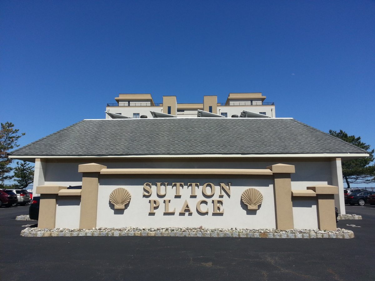Located at 388 Ocean Ave. North, Sutton Place is a mid-rise condo on the Long Branch beachfront.