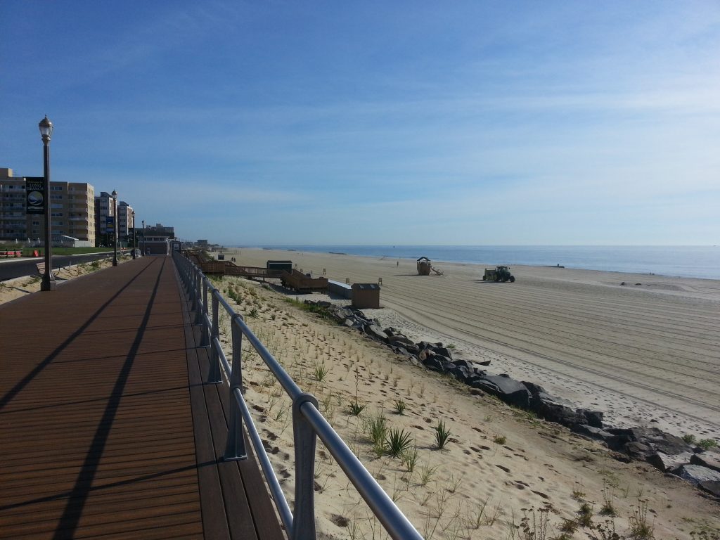 The rebuilt boardwalk and beach access are less that a block from the Sandpebble.
