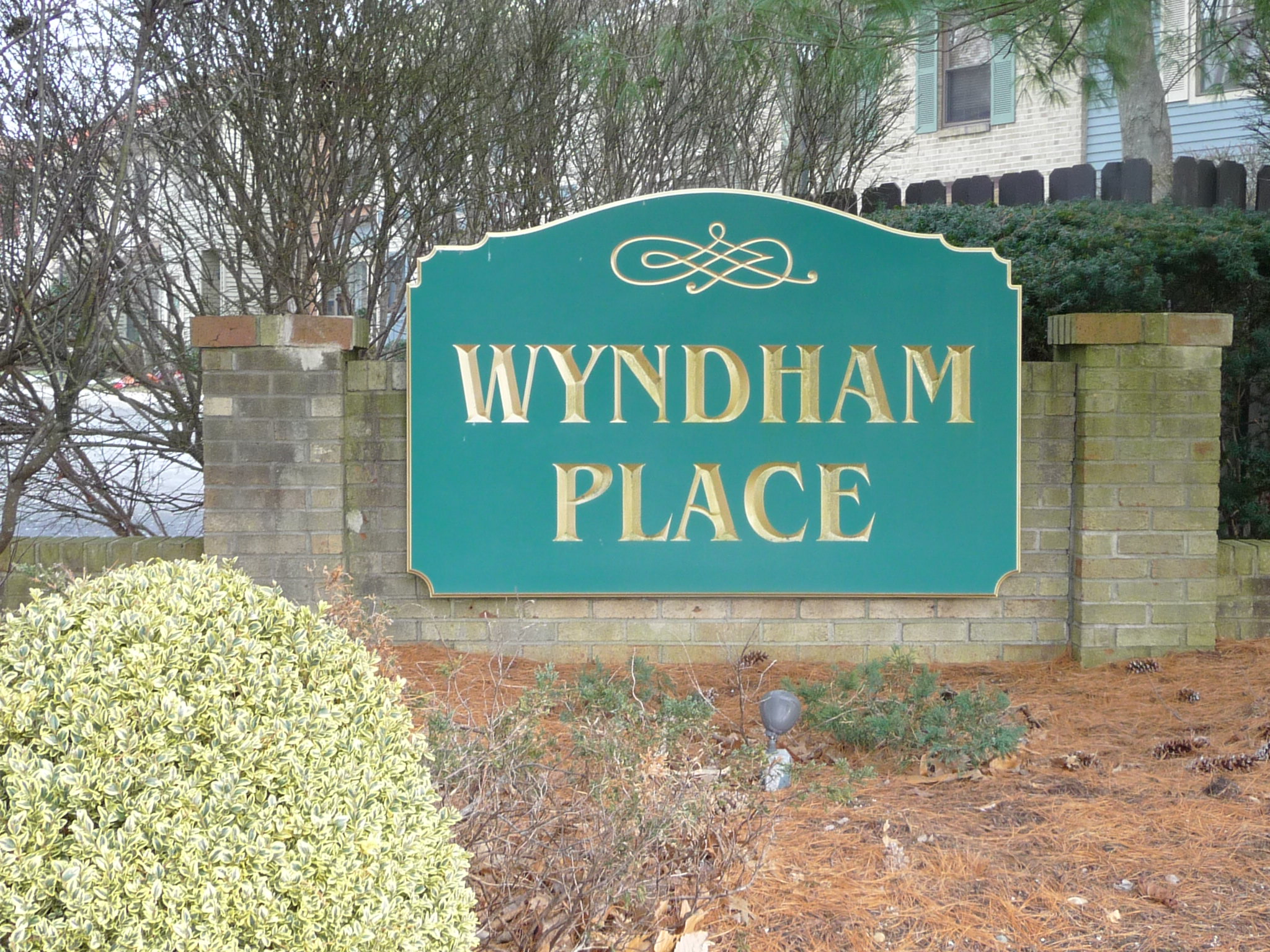 Entry sign at Wyndham Place.